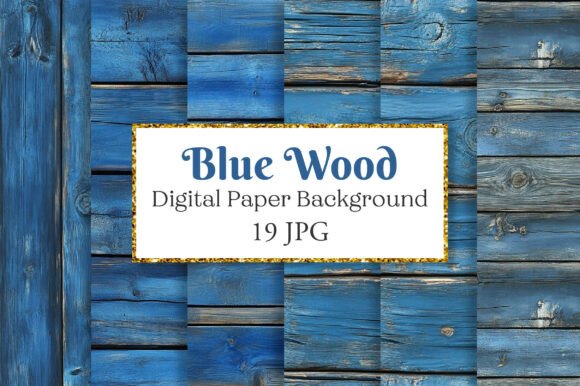 Blue Wood Background Digital Paper