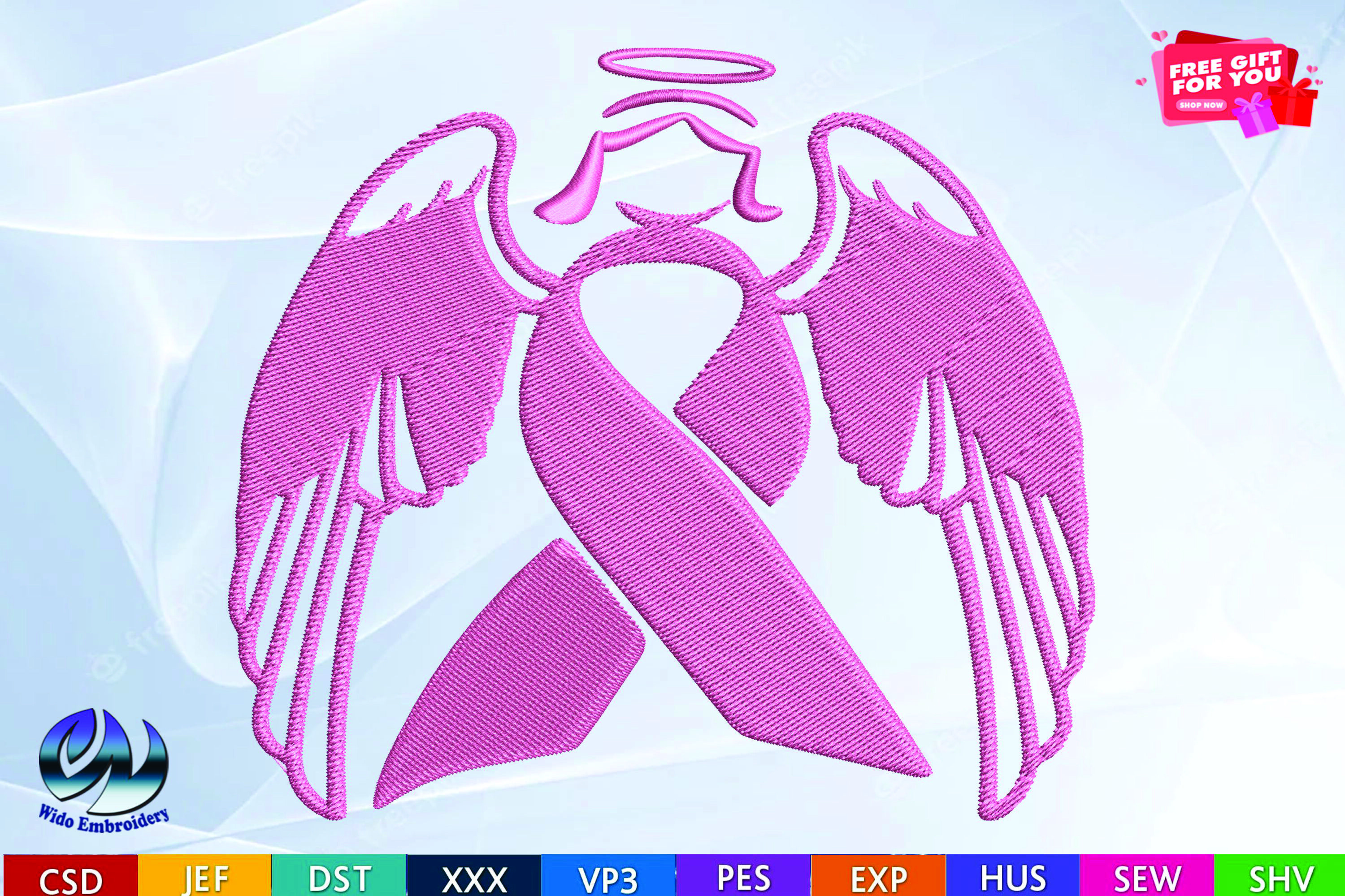 Breast Cancer Wings Ribbon