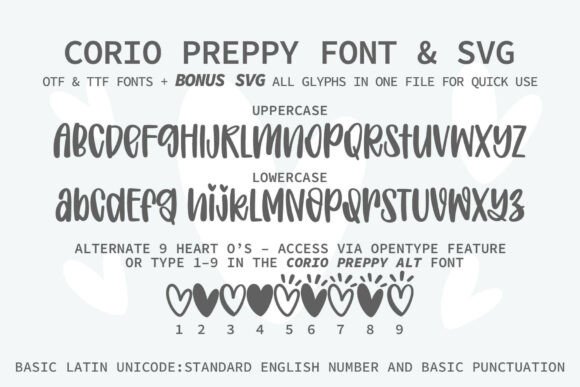Coriopreppy Font PNG with transparent background - Preview 1