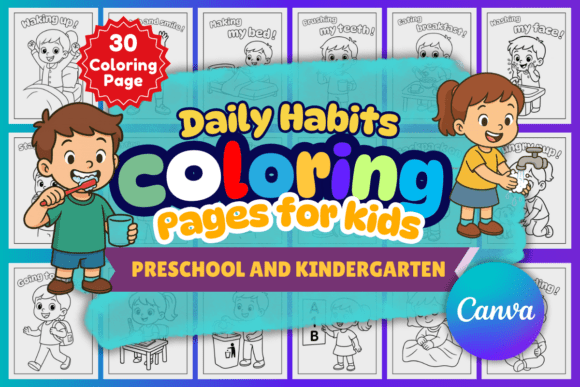 Daily Habits Coloring Pages for Kids