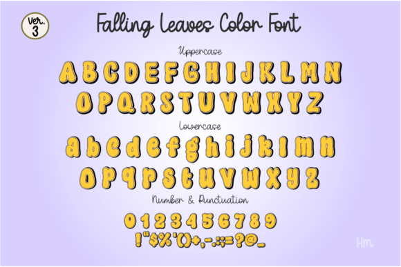 Falling Leaves Yellow Font - Preview 1