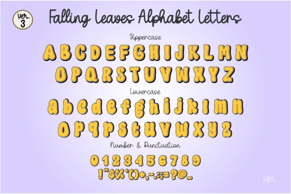 Falling Leaves Yellow Font - Preview 2