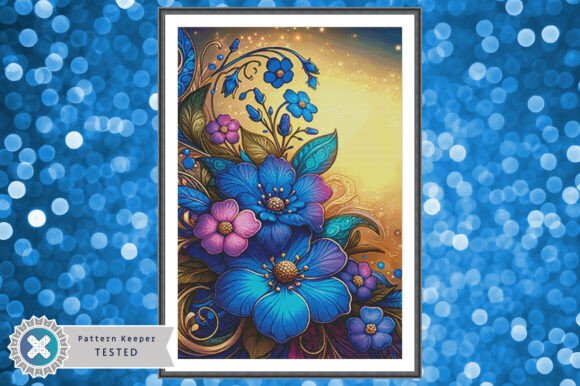 Forget Me Not Flowers Cross Stitch Chart