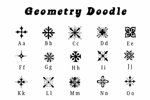 Geometry Doodle Font PNG with transparent background - Preview 1
