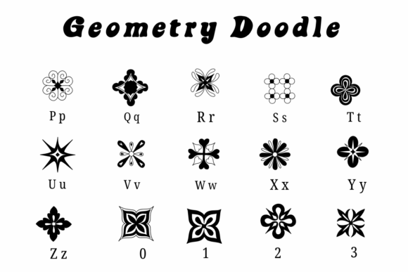 Geometry Doodle Font PNG with transparent background - Preview 2