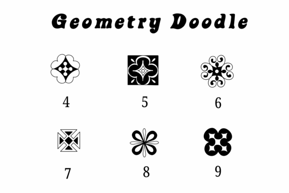 Geometry Doodle Font PNG with transparent background - Preview 3