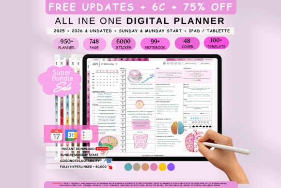 Hyperlinked IPad Planner Bundle