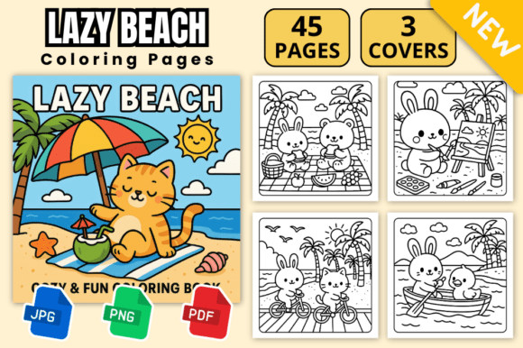 Lazy Beach Coloring Pages