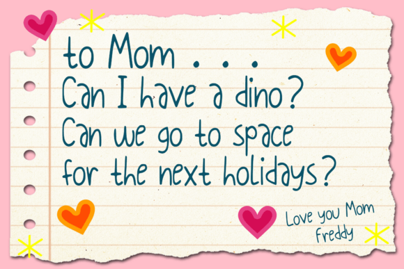 Openhearted Handwriting Font font preview - 1