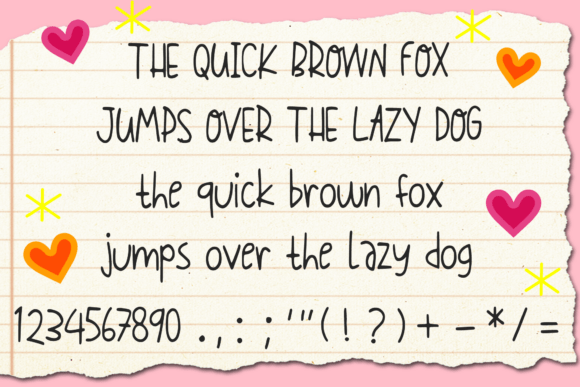 Openhearted Handwriting Font font preview - 4