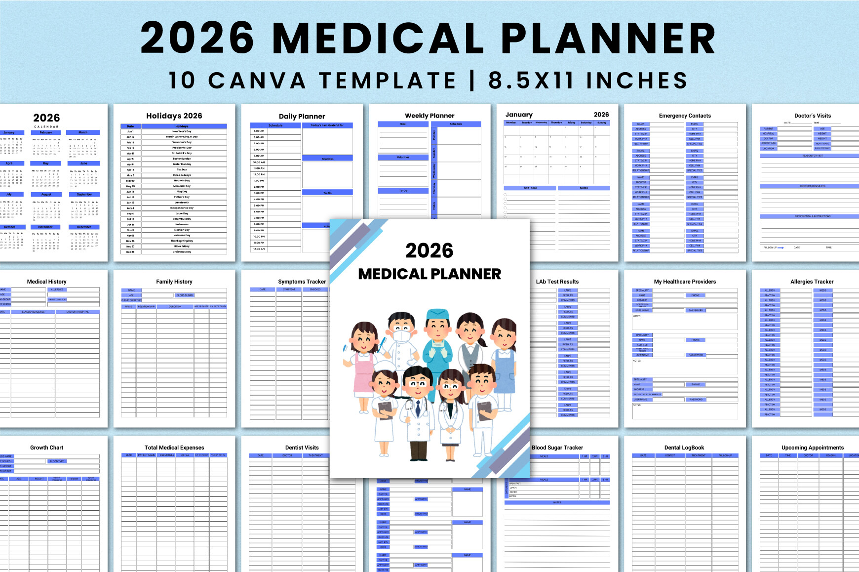 2026 Medical Planner for Canva Interior