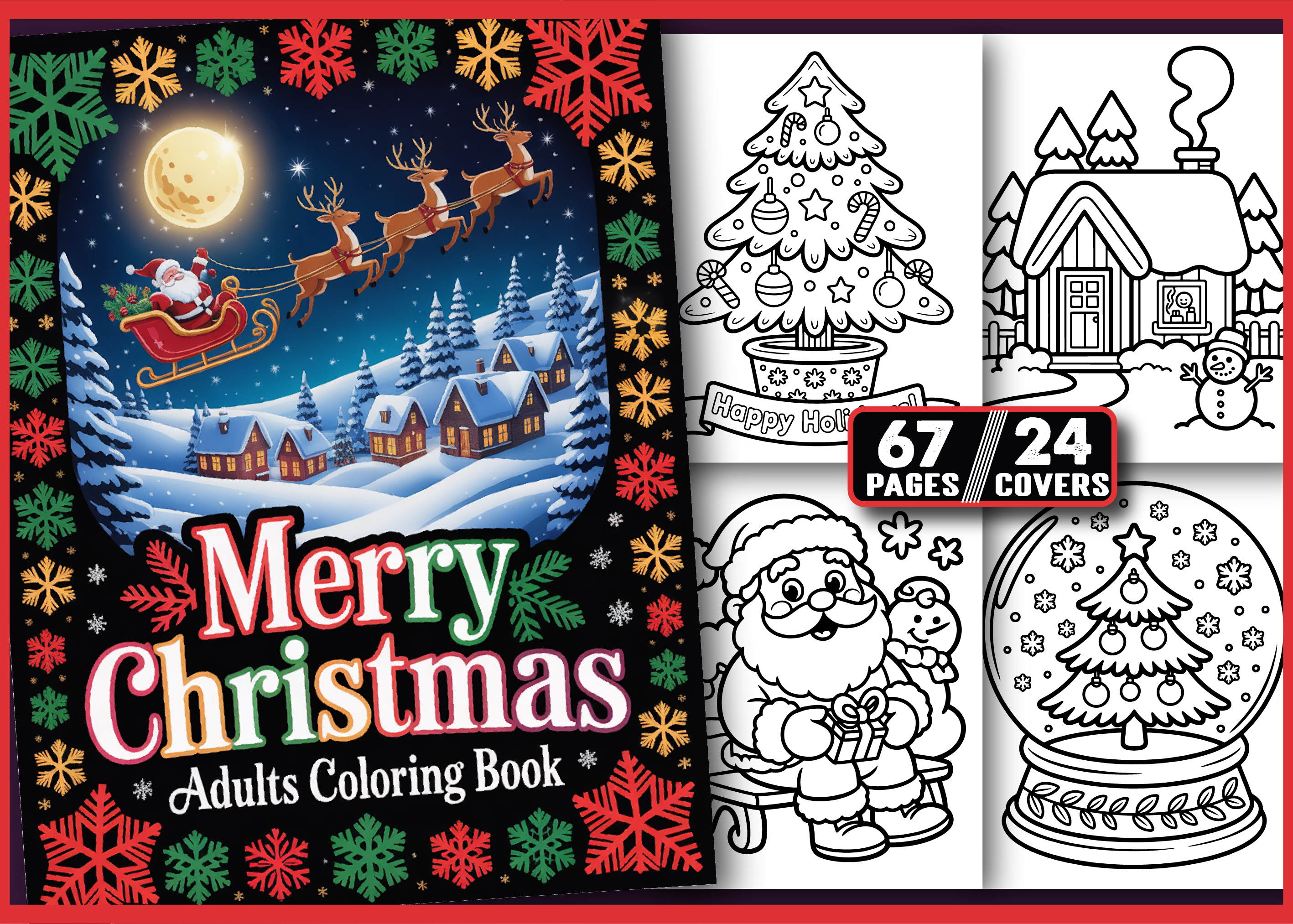 65+ Adult Merry Christmas Coloring Pages