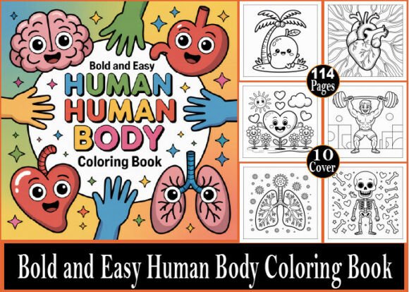 Bold and Easy Human Body Coloring Book