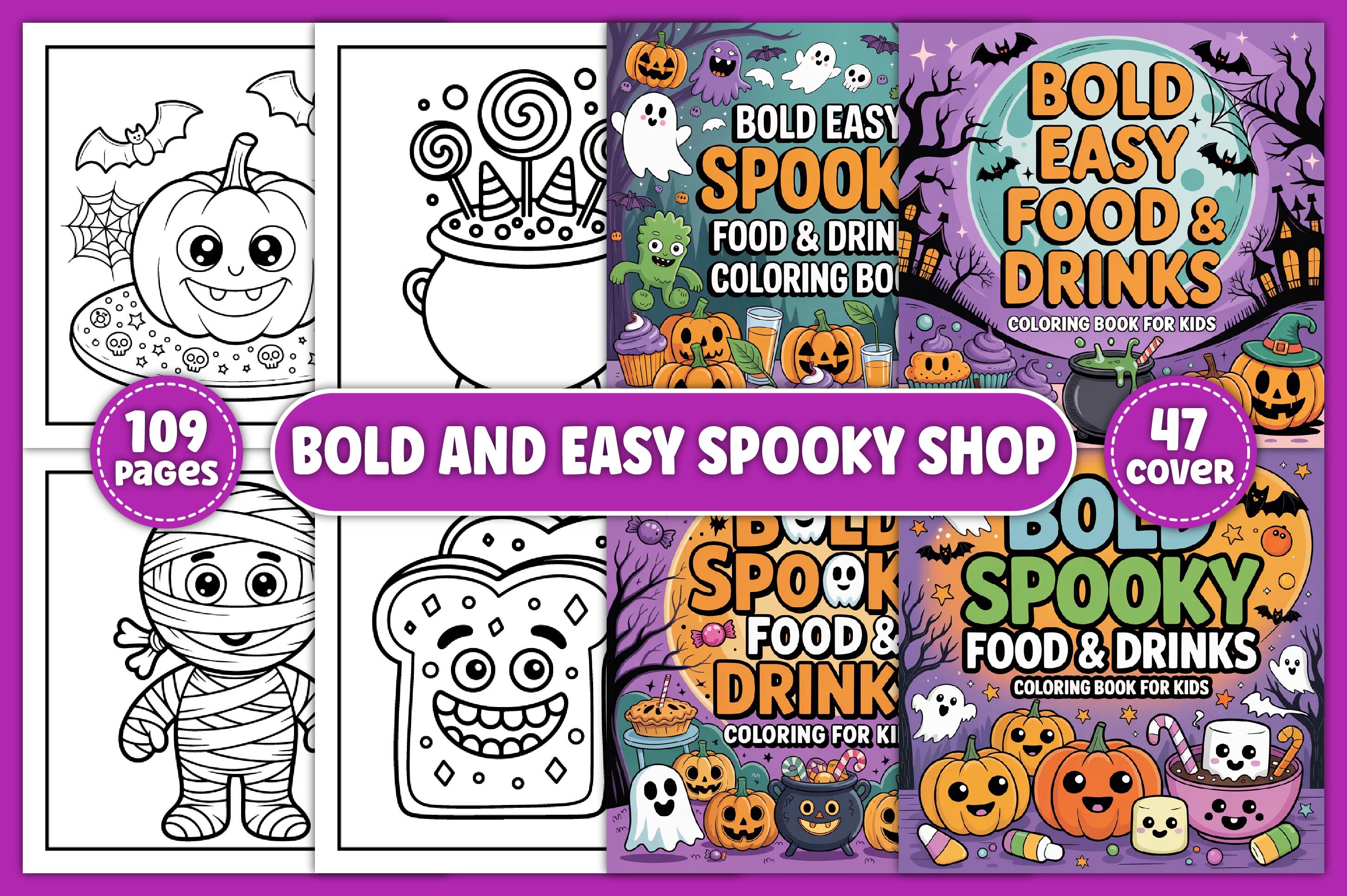 Bold and Easy Spooky Shop Coloring Book