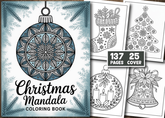Christmas Mandala Ornament Coloring Book