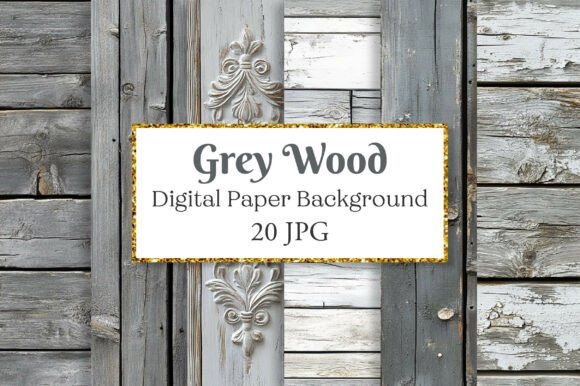 Grey Wood Textured Background Digital Paper