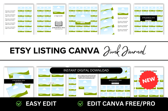 Junk Journal Etsy Listings Mockup Graphic Product Mockups By FolieDesign