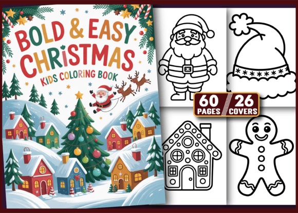 Kids-Bold & Easy Christmas Coloring Book