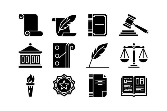 Law & Justice Icon Set EPS Grafica Icone Di mega svg store