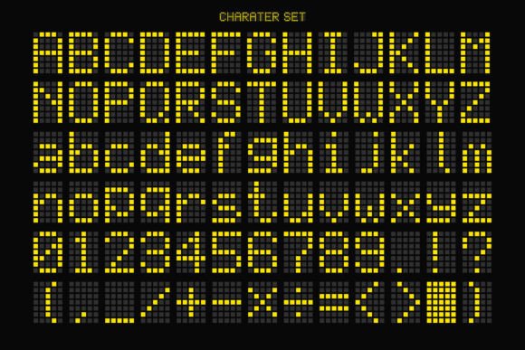 Led Display Font PNG with transparent background - Preview 3