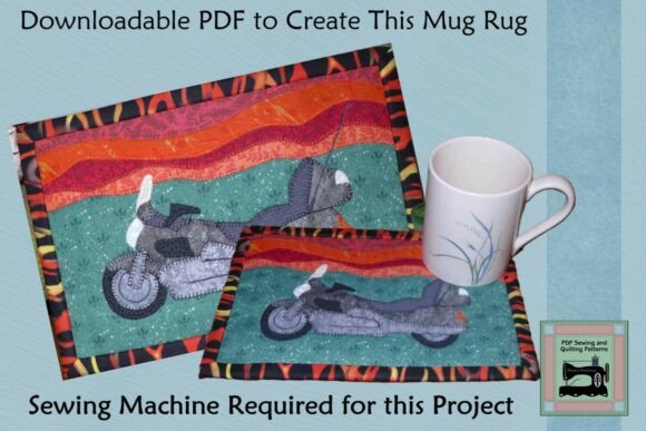 PDF Pattern for Motorcycle Mug Rug