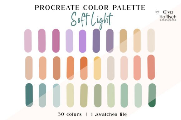 Soft Light Cute Procreate Color Palette