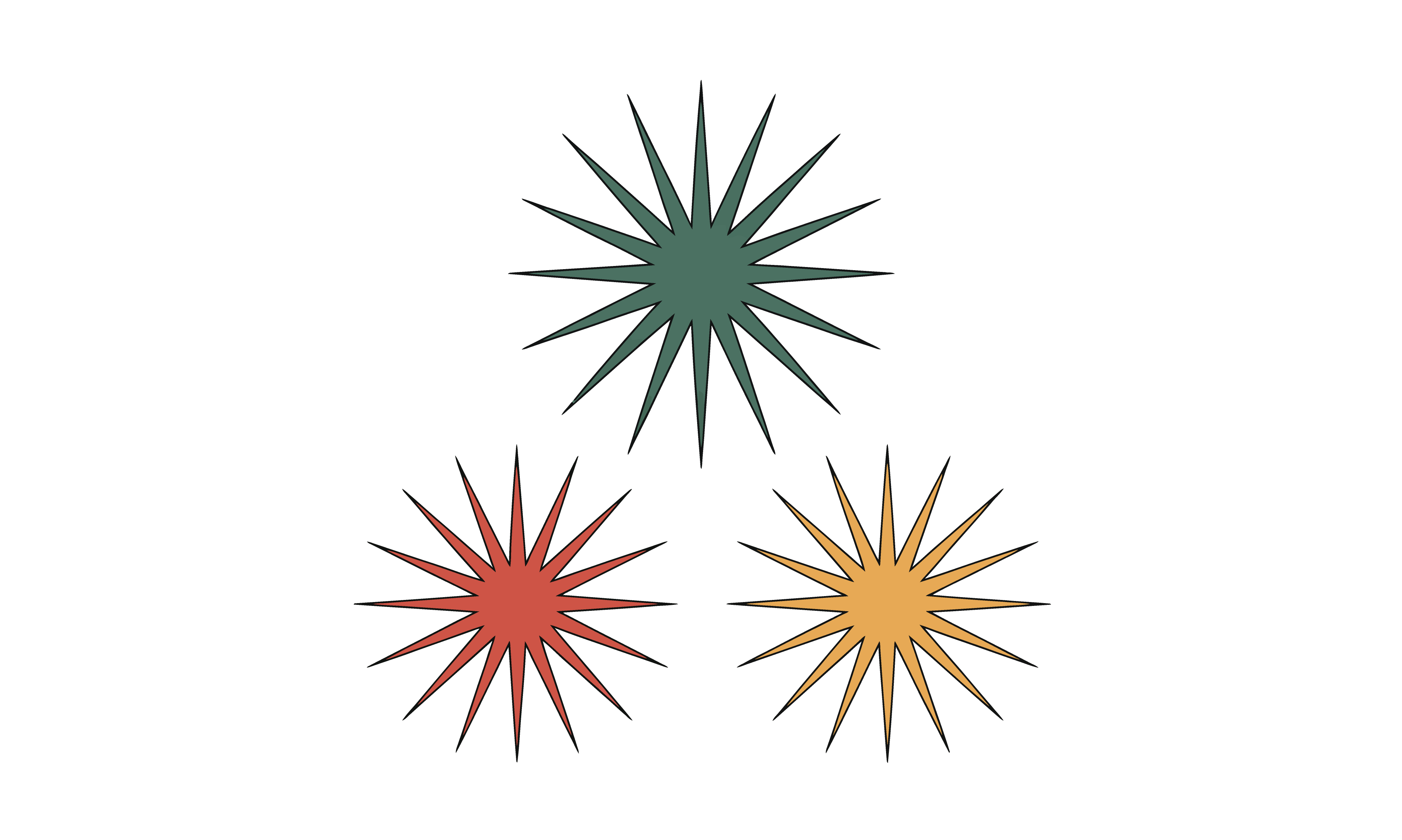 Colorful Starburst Shapes