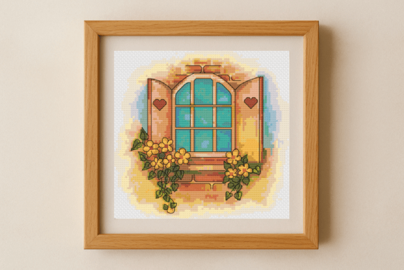 Cross Stitch Pattern – Cozy Window with