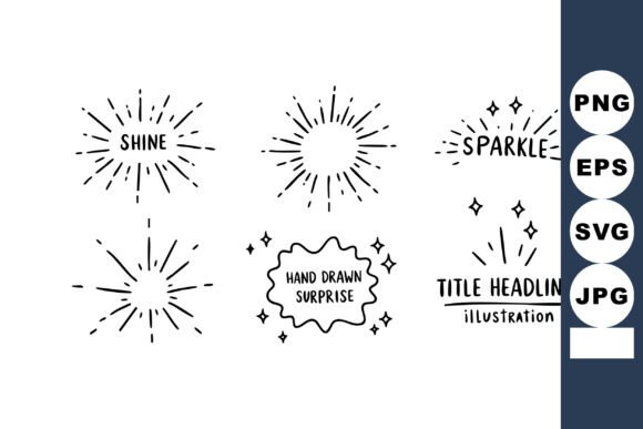 Hand Drawn Shine and Sparkle Starburst V
