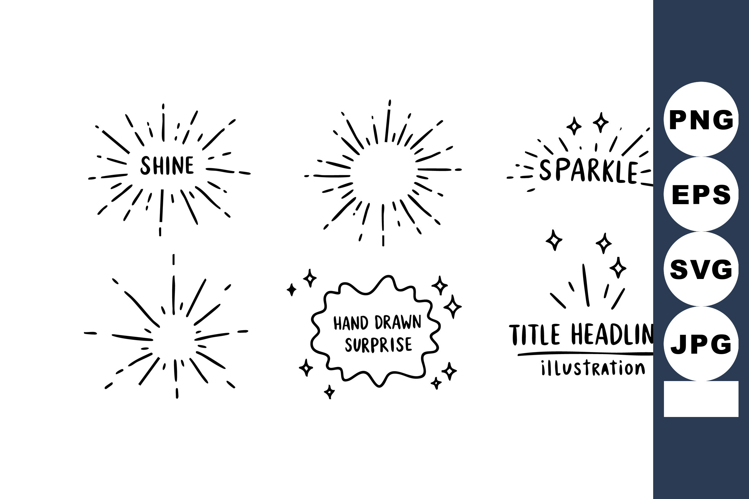 Hand Drawn Shine and Sparkle Starburst V