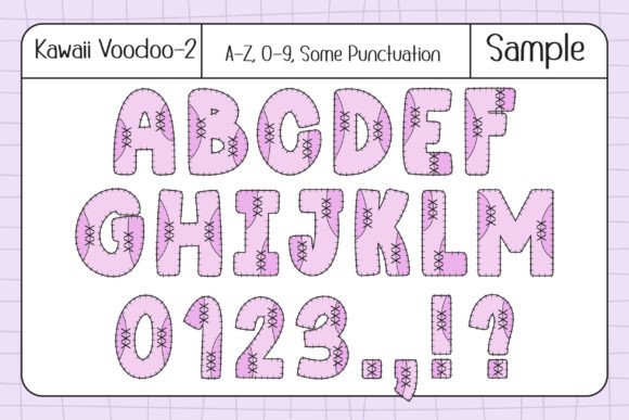 Kawaii Voodoo Font PNG with transparent background - Preview 3