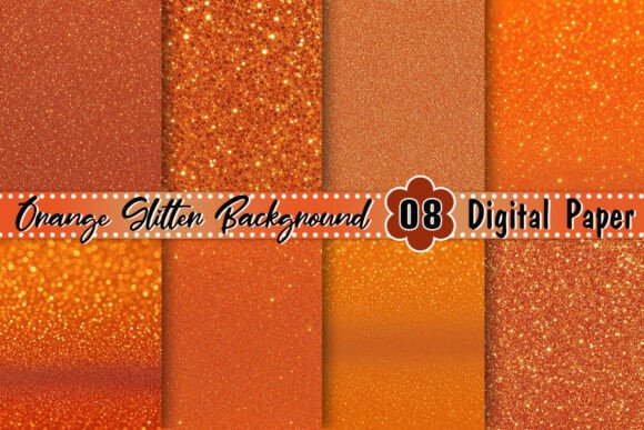 Orange Glitter Background