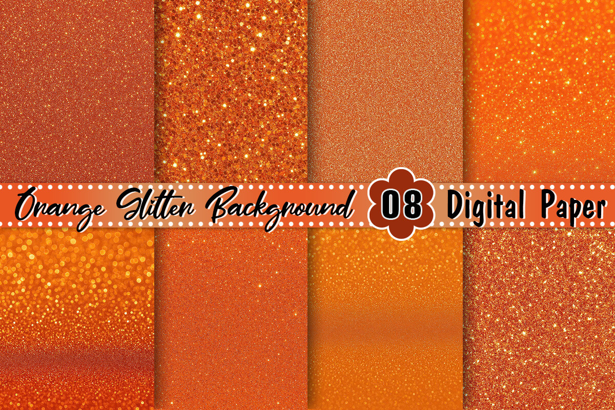 Orange Glitter Background