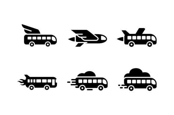 Race Car & Monster Truck Icon Set EPS