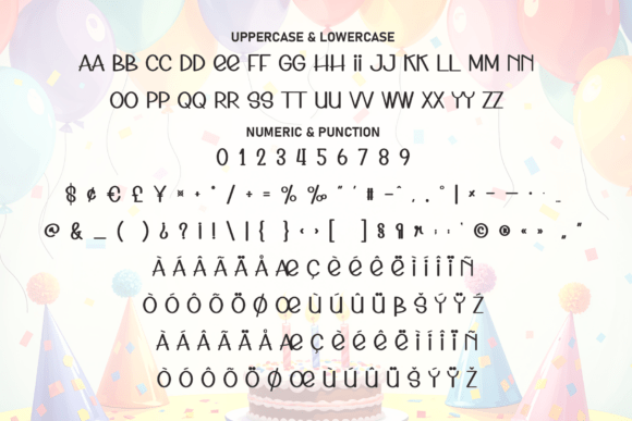 Rainbow Birthday Font PNG with transparent background - Preview 6