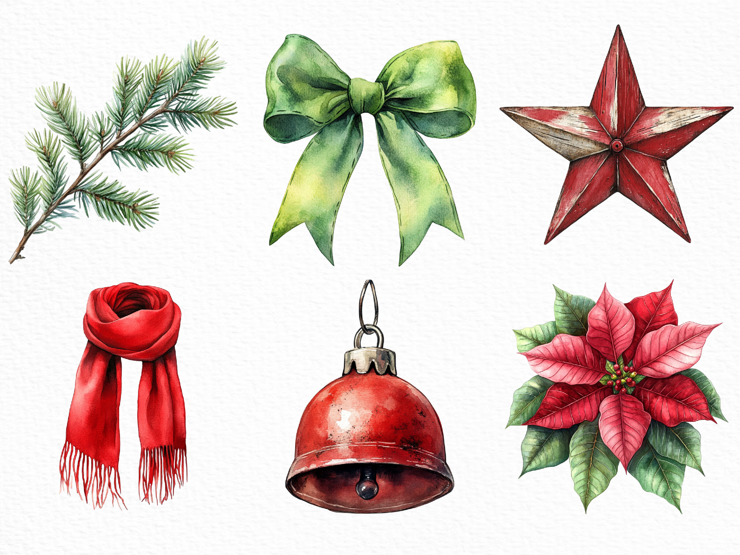 Rustic Red Green Christmas Winter PNG - photo 4