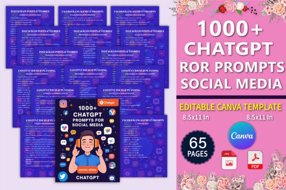 1000+ ChatGPT Prompts for Social Media Graphic by designmela01 ...