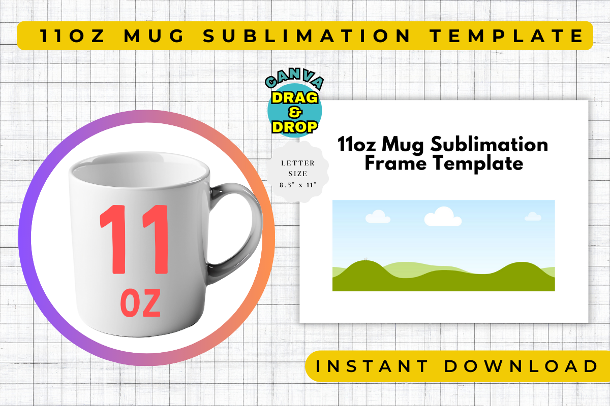 11oz Mug Sublimation Frame Template
