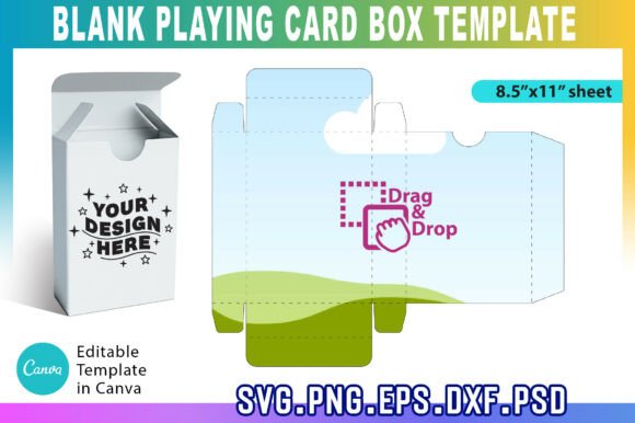 Blank Playing Card Box Template Svg