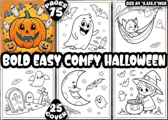 Bold Easy Comfy Halloween Coloring Pages