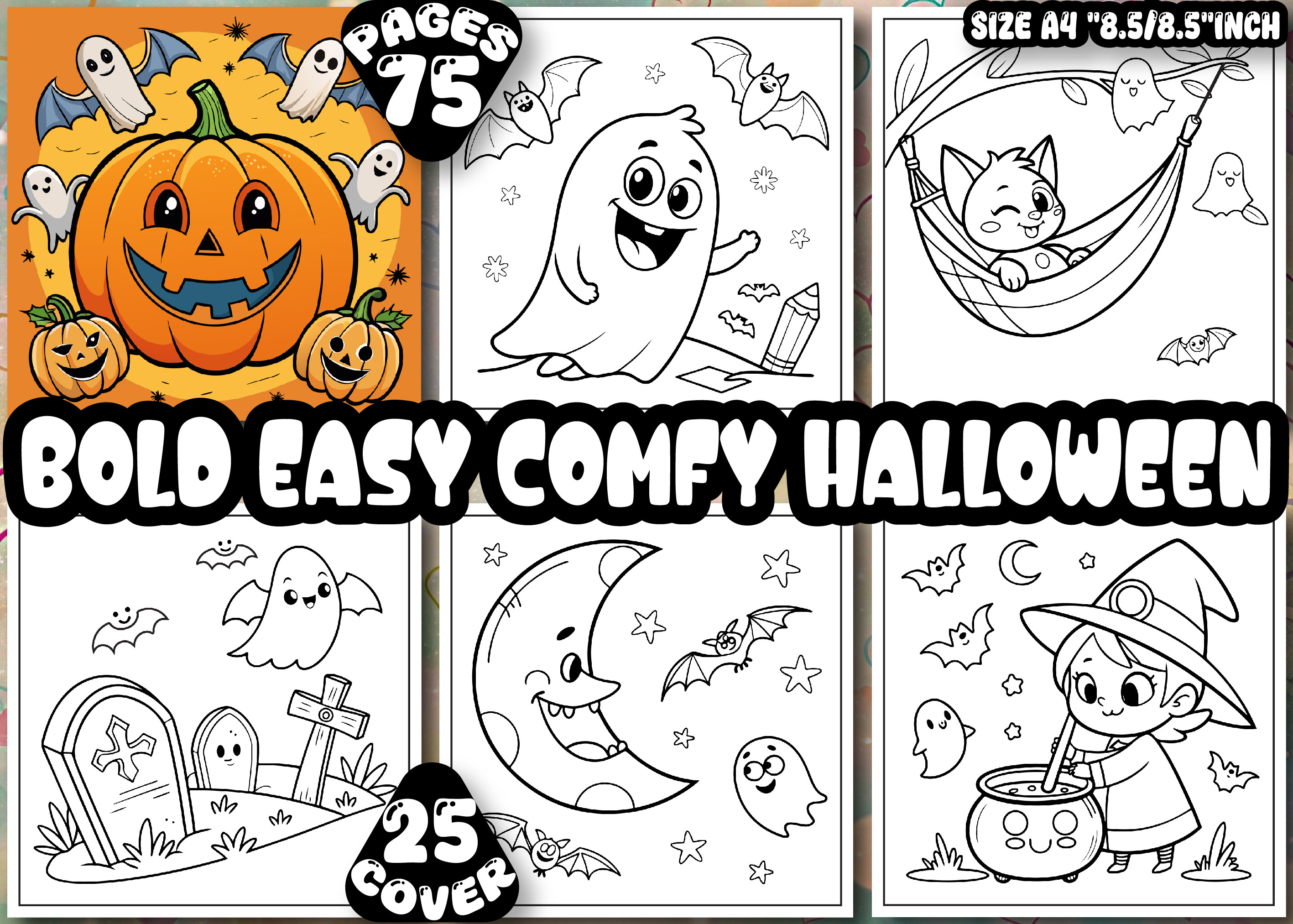 Bold Easy Comfy Halloween Coloring Pages