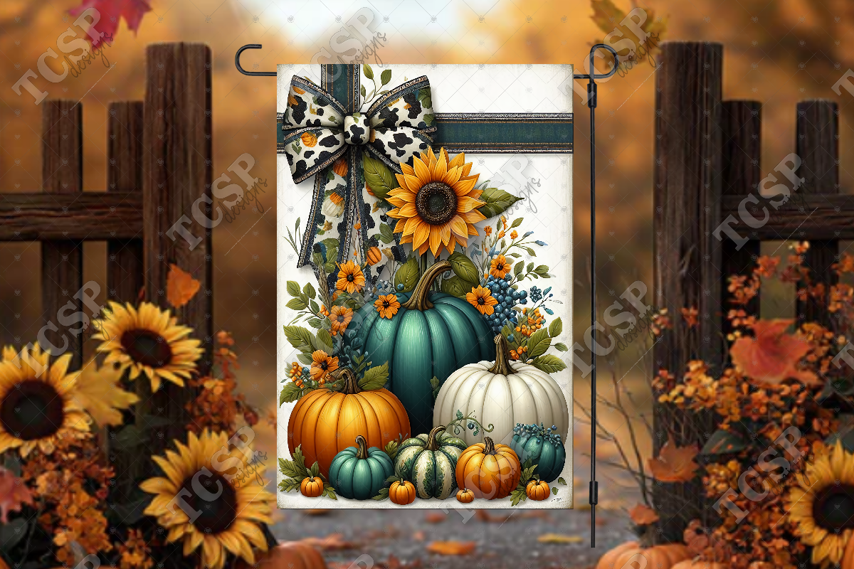 Country Fall Pumpkins Garden Flag