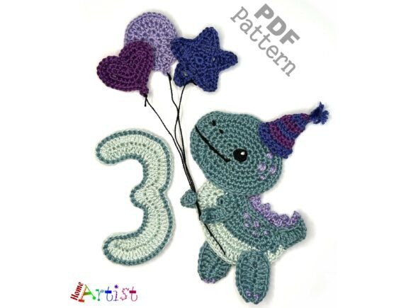 Crochet Animal Number 3 Dinosaur