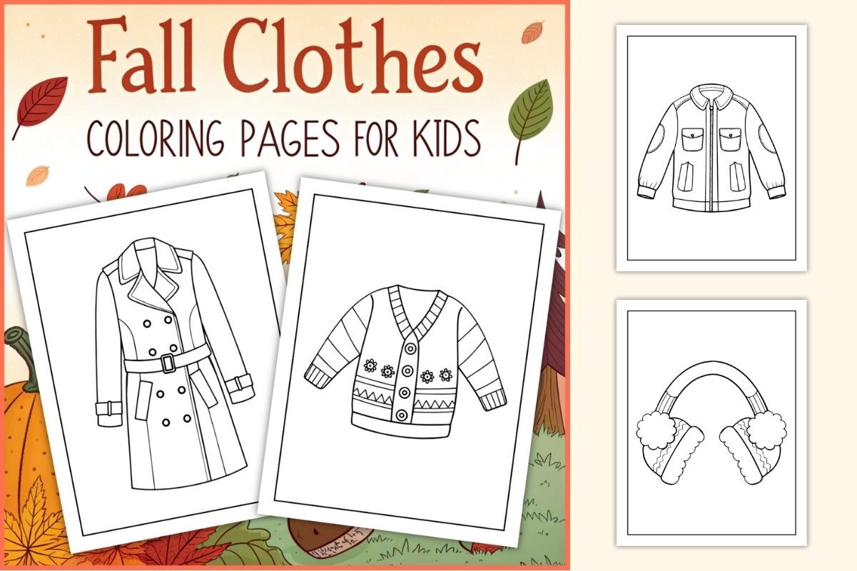Fall Clothes Coloring Pages for Kids