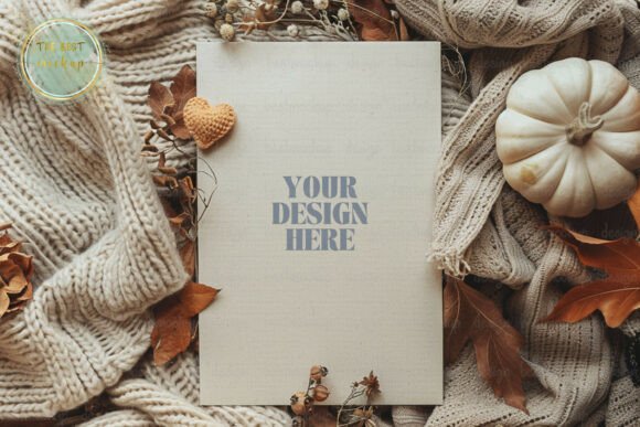 Fall Invite Mockup, Autumn Pumpkin