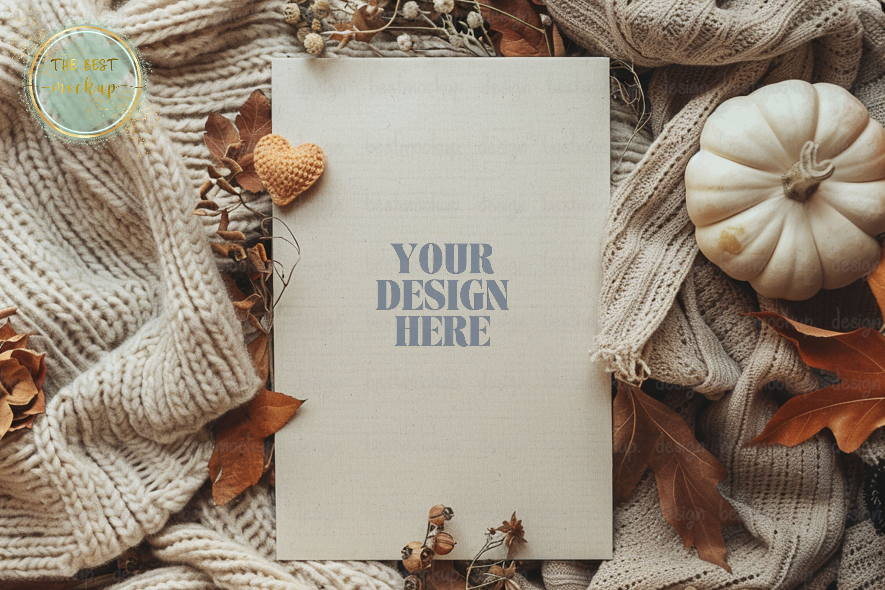 Fall Invite Mockup, Autumn Pumpkin