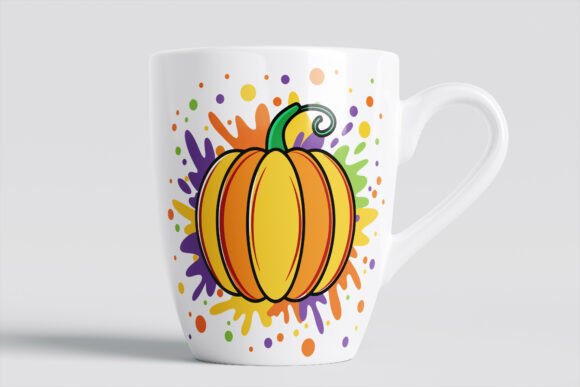 Halloween Pumpkin with Color Splash Grafik KI Illustrationen Von Tahmin's Design