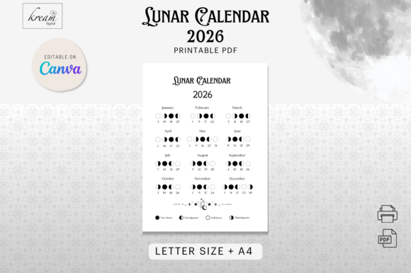 Lunar Calendar 2026 Printable