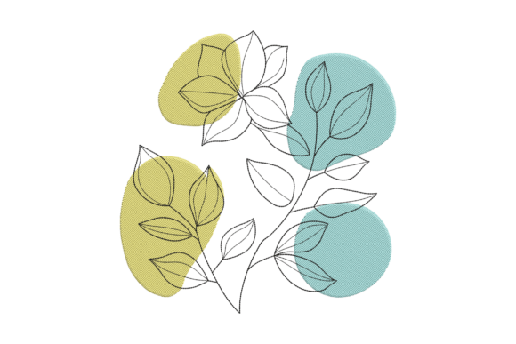 Modern Leaves Line Art