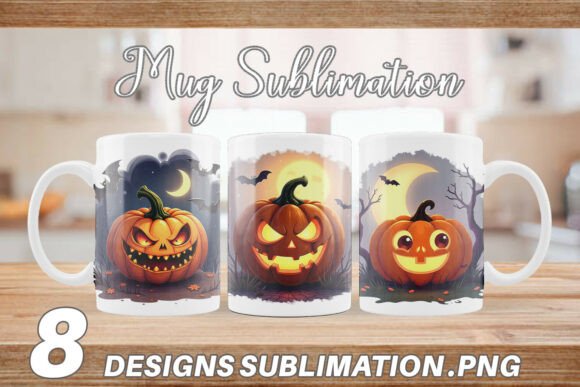 Mug Wrap Halloween Jack Lantern Illustration Artisanat Par Artnoy